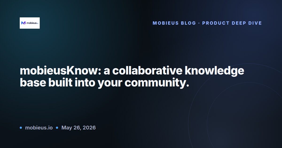 Community Knowledge Base Built Into Your Platform: mobieusKnow