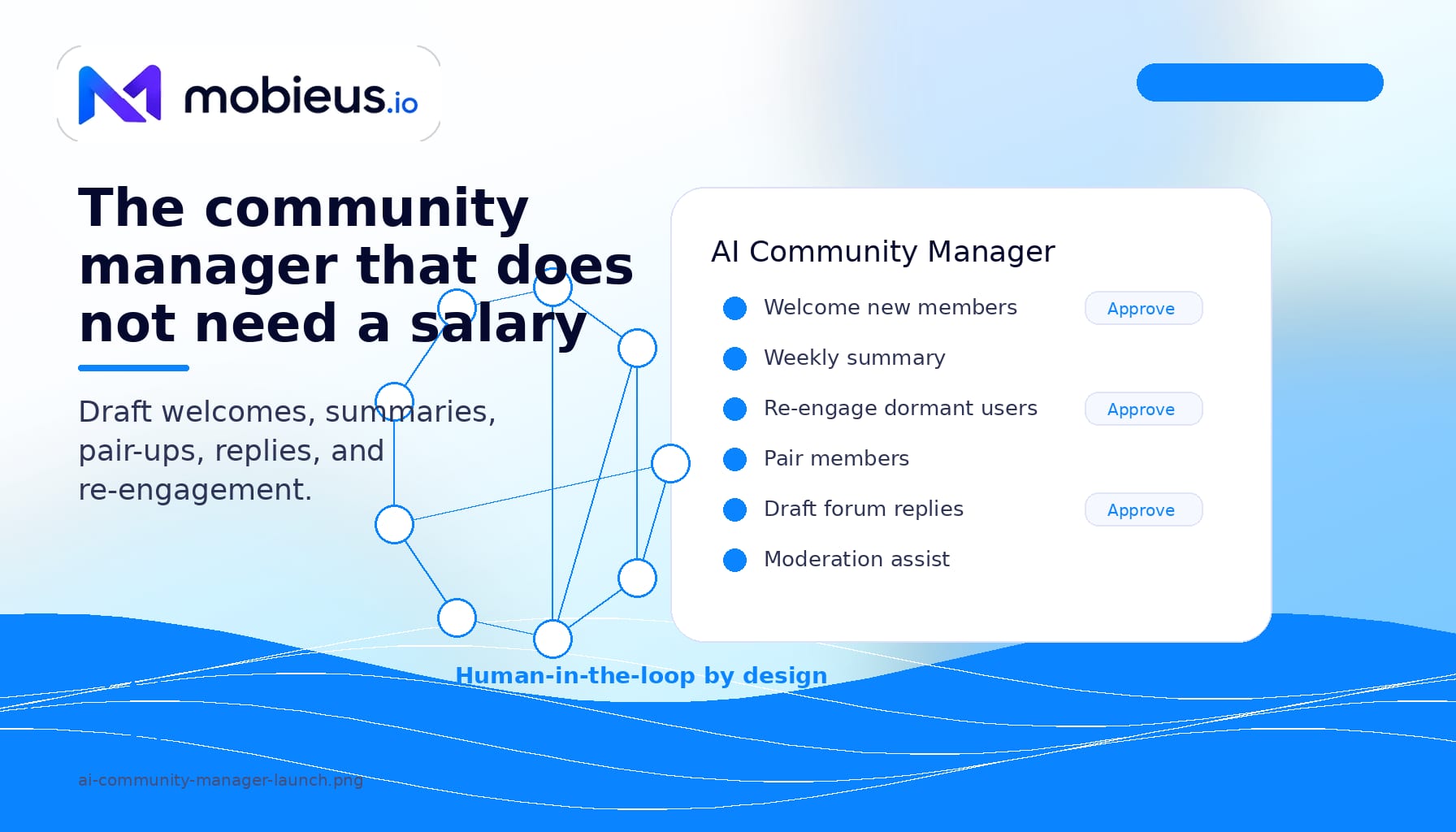AI Community Manager: drafts the work, you approve it